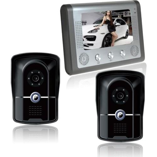 Wired Video Door Phone Kit 4-core Cable System Villa Door Intercom with Infrared Night Vision