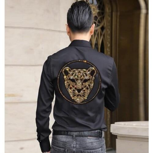 Men designer Shirt Long Sleeve Fashion Casual Shirts black and white Shirts