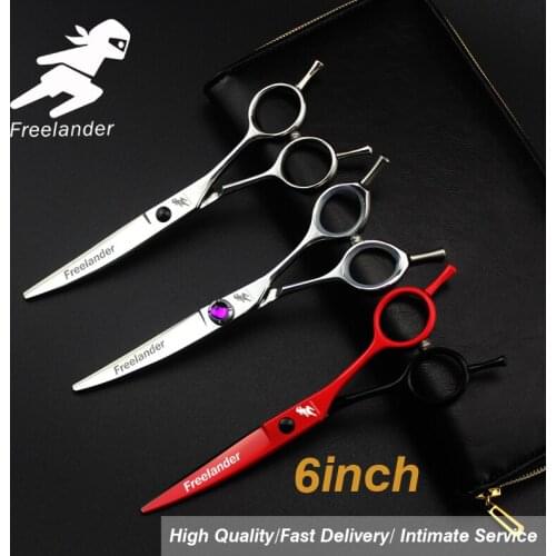 6 inch Professional hair Barber scissors set, straight scissors and curved pieces hair care & styling