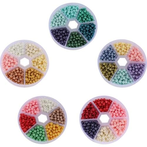 Hit with a hole 720 beads kit micangas 4 mm round glass imitation pearls scattered beads DIY jewelry accessories