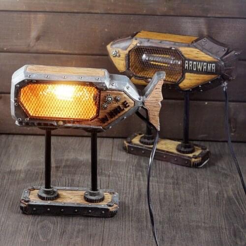 Retro and Old Imitation Fish Iron Fish Lamp Led Table Lamp Lighting Creative Plug-In Night Light