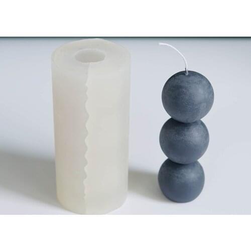 Newest Silicone Candle Mould 3 Consecutive Balls Silicone Mold For Handmade Soap Candle Kitchen Molds Cake Decorative Mould