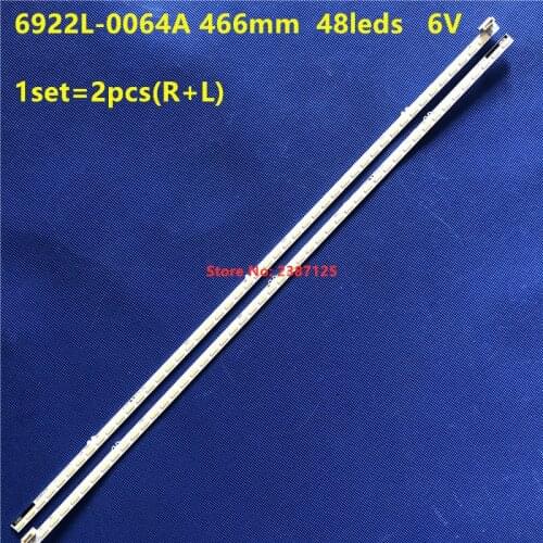 New 1kit=2pcs 466mm LED strip 48lamps (6V) 6922L-0064A NLAC30223L NLAC30223R NLAC30218L NLAC30218R for KDL-42W800A KDL-42W807A