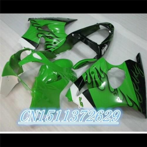 For 2000-2002 ZX6R ZX636 GREEN BLACK ABS Full Fairing Kit Fairing Bodykit Fairing Cover injection