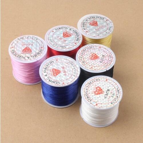 0.6MM 50M/Roll Rubber Material Elastic Crystal Cord For Handmade Beaded Rope DIY Bracelet Necklace Connection Jewelry Supplies