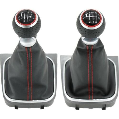 For VW Golf 5 MK5 R32 GTI 2004 2005 2006 2007 2008 2009 New 5 / 6 Speed Car Gear Stick Level Shift Knob With Leather Boot