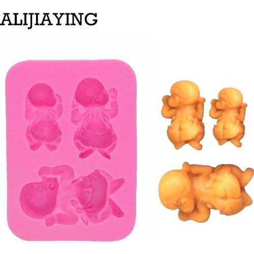 M0177 Silicone Molds for Cake Sugar Candy Mold DIY Design Fondant Decorating Tools 3D Sleep baby handmade soap mold