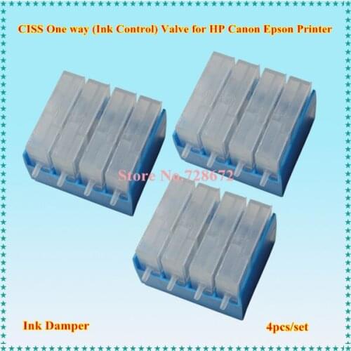 3sets 4 Color CISS One Way Valve Ink Damper / Ink Control Valves for CISS For Canon HP Epson Brother Inkjet Printer