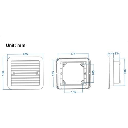 Universal RV Trailer Vent, Side Air Vent with Cool Ventilation Air Fan (White)