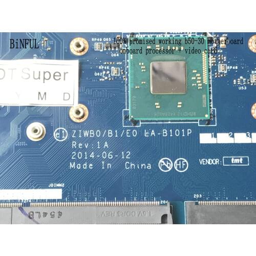 BiNFUL STOCK, NEW , ZIWB0/B1/E0 LA-B101P MAINBOARD FOR LENOVO B50-30 LAPTOP MOTHERBOARD ,PENTIUM N3530 (qualified ok)