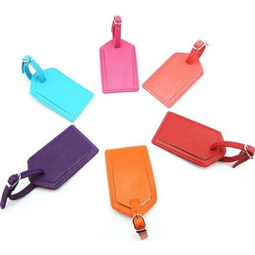 PU Leather Luggage Tag Suitcase ID Address Holder Baggage Checked Boarding Tags Portable Label Travel Accessories KZLT