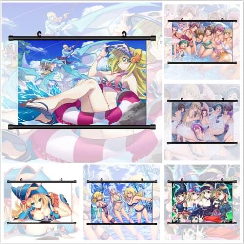 Yu-Gi-Oh Duel Monsters Dark Magician Girl Izayoi Aki Mazaki Anzu Tenjouin Asuka Anime Manga HD Print Wall Poster Scroll