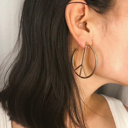 Abayabay Simple Lovers Earring Hoop Drop Stud Earrings Women European Rose Gold Color Cute Girls Trendy Jewelry Aretes De Mujer