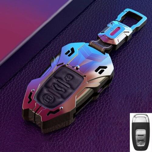 1 Pcs Zinc Alloy Car Remote Smart Key Cover Case Holder Keychain Protector For Audi A3 A5 A8 Q3 Q5 R8 TT Car Styling Accessories