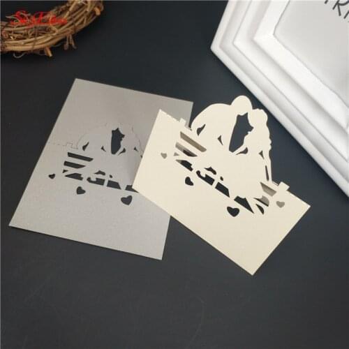 10Pcs Groom & Bride (White) Romantic Wedding Table Card Guest Card Place Card Wedding Party Decoration Favor 6Z
