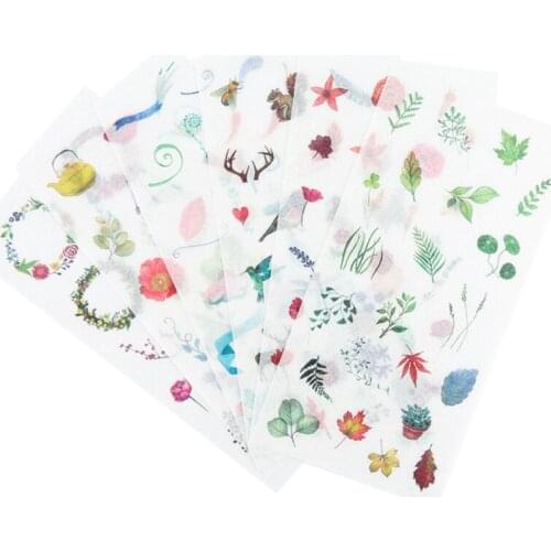 15packs/lot Cute Watercolor World Decorative Scrapbooking Stickers Transparent PVC DIY Diary Album Sticker Label Wholesale
