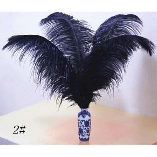 50pcs 40-45 cm / 16-18'' Ostrich black color feathers plumes wedding table centerpieces for home party decoration bulk sale