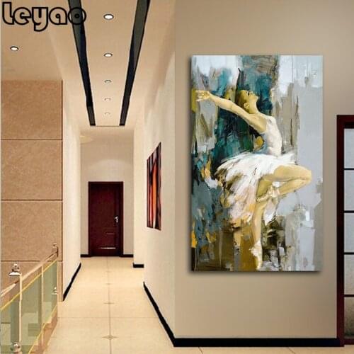 5D DIY Diamond Painting Ballet girl Full square round Drill Embroidery Cross Stitch Mosaic Home Decor Dance lovers gifts