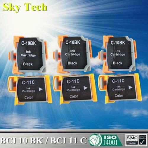 6X BCI10BK BCI11C Compatible Ink Cartridges For BCI-10 BCI-11 For Canon BJ-30 BJC-50 BJC-55 BJC-70 BJC-80 BJC-85 BJC-85PW