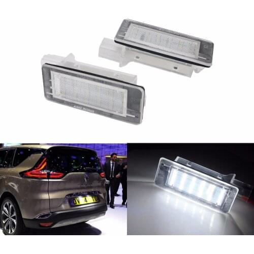 ANGRONG 2x Canbus LED License Number Plate Light For Renault Duster Logan MCV White (For: Renault Scenic)(CA325)