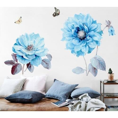 Large 3D Flowers Wall Stickers Home Decor Bedroom Living Room DIY Vinyl Wall Decals Sofa TV Backdrop Murals