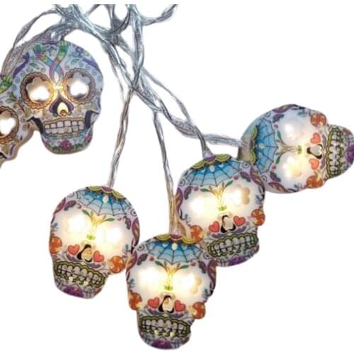 Halloween Decoration Lamp Lantern String Led For Home Table Ornament Pumpkin 1.5m 10 Lights Ghost Eyes LED Rose Skull Head Light