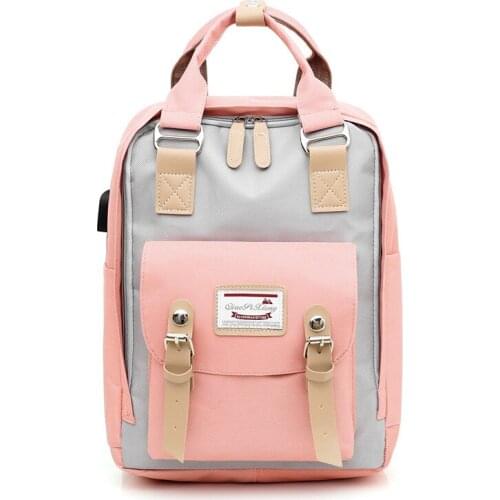 Travel Backpacks for Teenagers Girls Book Mochilas Women Backpack Hit Color Waterproof School Bags Female Multi Pocket