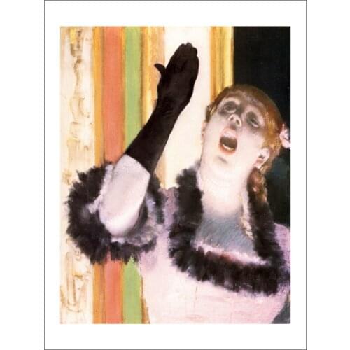 Figurative art posters canvas painting mural prints giant poster home decorative art Singer with Glove By Edgar Degas