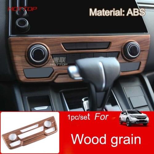 HOTTOP Wood Grain Middle control panel decorative strip For HONDA CR-V CRV 2017 2018 5th Gen AT(LHD&RHD) car styling