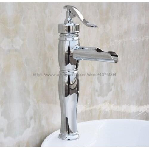 Bathroom Chrome Single Handle Hole Hot Cold Water Mixer Taps Wash Basin Bathroom Kitchen Deck Mounted Basin Faucet Ncy022
