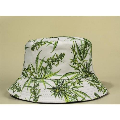 LDSLYJR Cotton Green leaves print Bucket Hat Fisherman Hat outdoor travel Sun Cap Hats for Men and Women 16