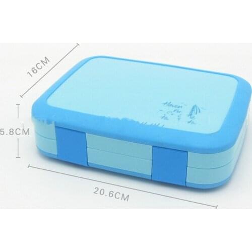 Fashionable and simple leakproof children lunch box square divisible microwave lunch box 800ml five compartment sealed lunch box