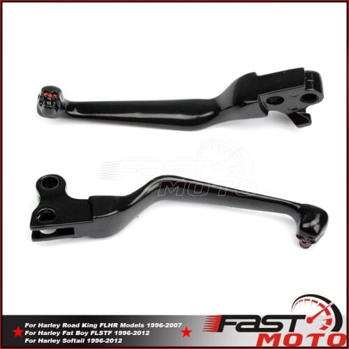Motorcycles Skull Lever Brake Handle Levers For Harley Dyna Wide Glide Road King Ultra Night Train Touring FLHR FXDWG 1996-2007