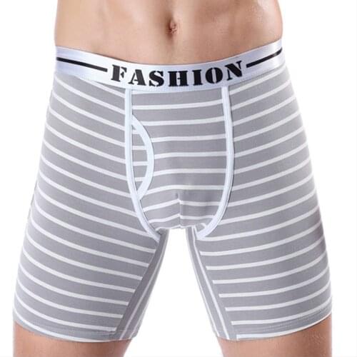 Male Panties Mens Long Boxer Shorts Men Breathable Cotton Underwear Homme Long Legs Boxershorts Man Sexy U Convex Underpants 4XL