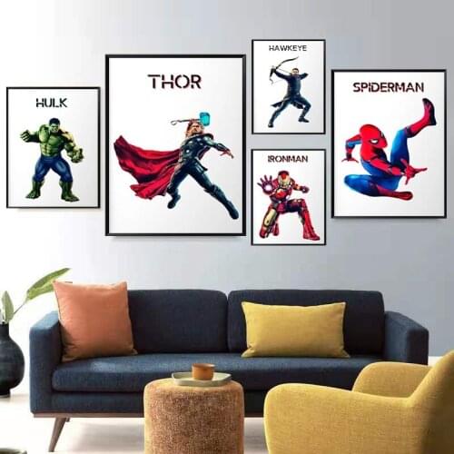 Marvel Diamond Painting Avengers Spiderman Captain America Hulk Diamond Embroidery Full Mosaic Cross Stitch Kits Home Decor