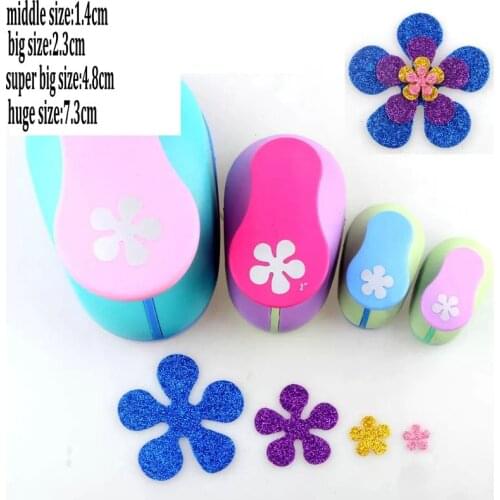 4pcs 3" 2" 1" 5/8" flower shape craft punch set Paper Cutter Scrapbook hole punches set Paper Punchers petal eva punch for DIY