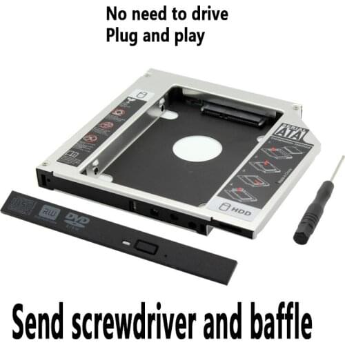 New 12.7mm Aluminum Metal Material 2nd HDD Caddy SATA To SATA 2.5" SSD HDD Case For Laptop ODD DVD/CD-ROM Optibay