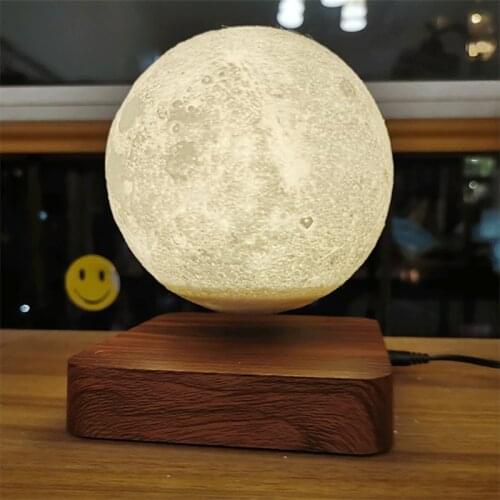 NEW design Creative 3D Magnetic Levitation Moon Lamp Night Light Rotating Led Moon Floating Lamp Home Decoration gift