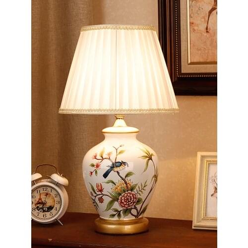 New Chinese Style Simple Modern Ceramic Table Lamp For Bedroom Bedside Lamp Living Room Study Luxury Home Decoration Night Light