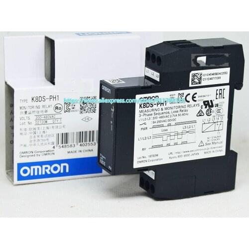 New original Omron phase sequence protection relay three-phase K8DS-PH1 K8DS-PM2 K8AK-PH1 S8FS-C05024 K8AK-PA2 K8DS-PH1-001