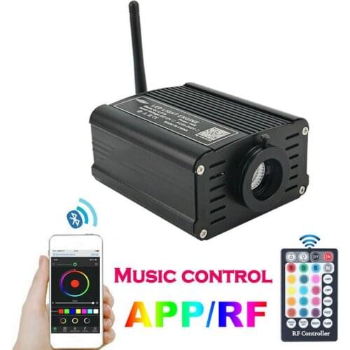 16W Plastic Fiber Optic Light Engine Smartphone Bluetooth APP Control RGBW Car Ceiling Star Light Source DIY+Audio Sound Control