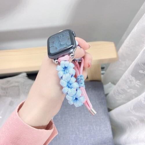 Fashion Woven Nylon Rope for Apple Watch SE 6 Band 38mm 42mm Bracelet Strap for iWatch Series 5 4 3 2 1 40/44mm Women Wristband