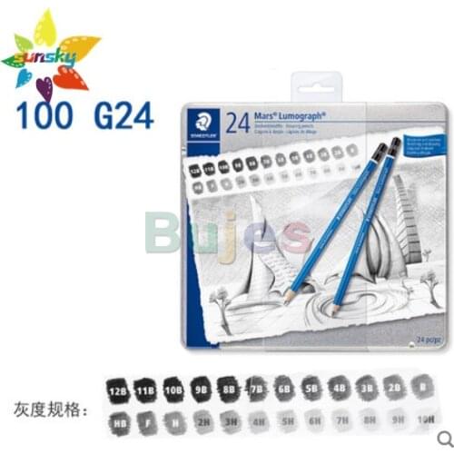 Staedtler Blue/black penholder 6/12/24 Multiple grayscale writing drawing sketch Pencil Art Students beginners drawing sketch