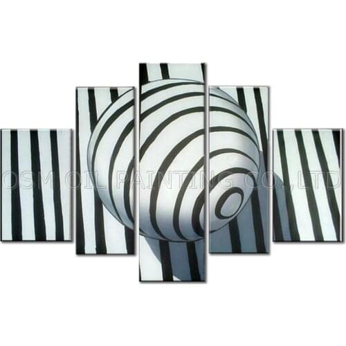 Simple Design Artist Pure Handmade High Quality Abstract Wall Art Painting for Living Room Abstract White and Black Oil Painting