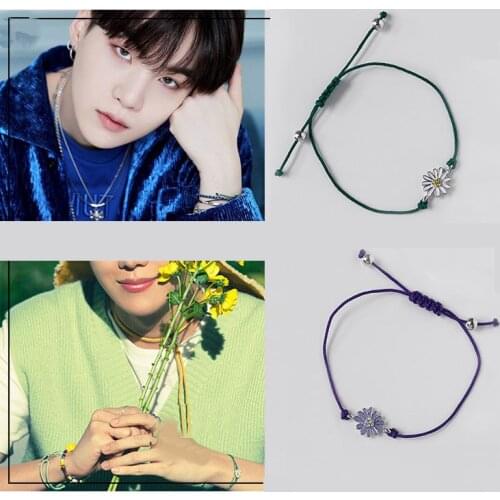 KPOP NCT DREAM SungChan Adjustable Daisy Flower Pendant Bracelet Fashion Rope Chain Accessories Couples Hand Decoration Gift M58