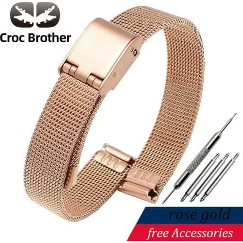 Watch Steel Band Mesh Strap For Daniel Wellington Metal Ultra-Thin Universal Stainless Steel Bracelet 8 10 12 14 16 18 20 22 MM