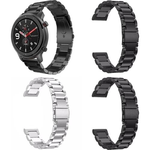 Strap For AMAZFIT GTR 2 Smart Watch 47mm Stainless Steel Wrist Strap Metal Wristband For AMAZFIT GTR Smart Watch accessories