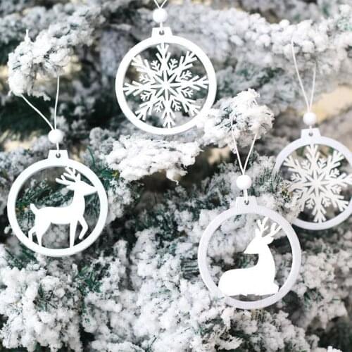 Christmas Wooden Pendants Christmas Tree Angel Bells Elk Ornaments Christmas Decoration Crafts