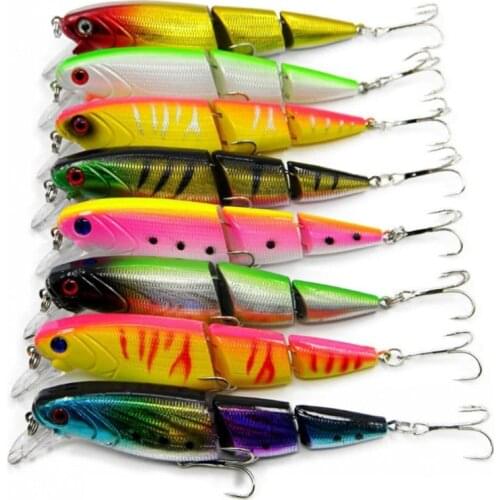FISHINAPOT 1PCS 10.5cm 14g Fishing Lures Multi Section Bend 8 Colors Available Fake Baits with High Carbon Steel Fishing Tools