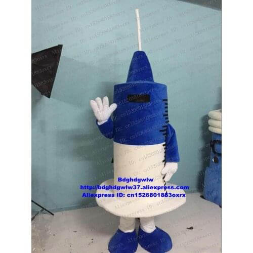 Blue Syringe Injector Mascot Costume Adult Cartoon Character Outfit Suit Festivals And Holidays Wedding Ceremony zx1160